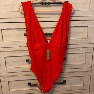 J Crew LONG-TORSO PLUNGE V-NECK ONE-PIECE